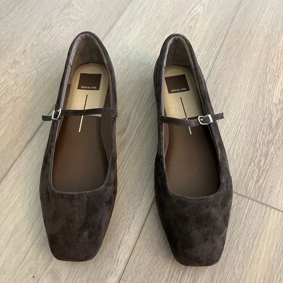 Dolce Vita Women's Dark Brown Mary Jane Flats - Picture 2 of 4